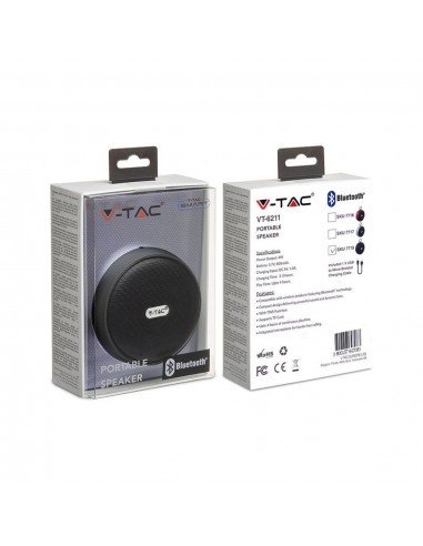 7718-Speaker Bluetooth Portatile  con Microfono e Slot per Scheda TF Batteria da mAh Colore Nero-2