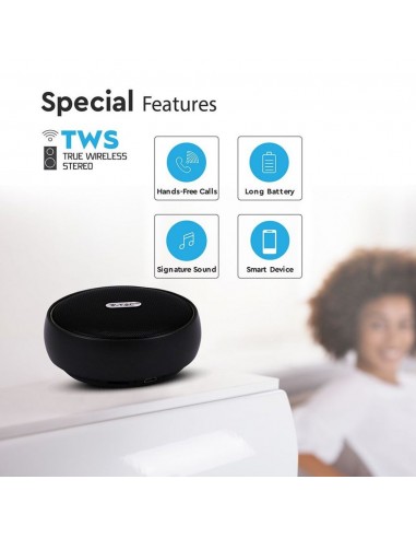 7718-Speaker Bluetooth Portatile  con Microfono e Slot per Scheda TF Batteria da mAh Colore Nero-6