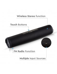 7726-Altoparlante Bluetooth Portatile con Microfono e Pulsante Touch con FM AUX/USB e TF Funzione TWS e Batteria da mah-1 2