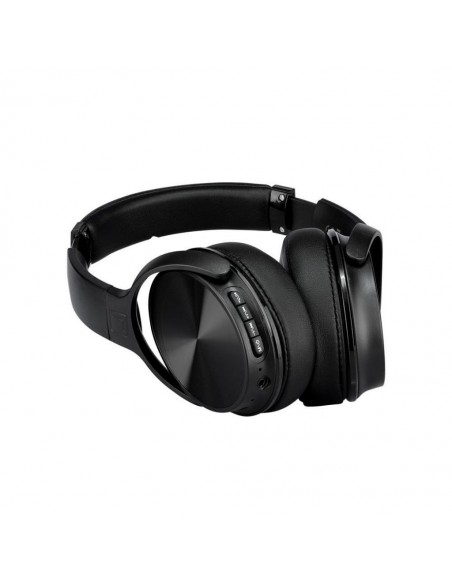 Cuffia Senza Fili Bluetooth con Testa Rotante 500mAh Nero con Custodia