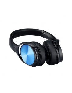 7728-Cuffia Senza Fili Bluetooth con Testa Rotante mAh Colore Blu con Custodia-1 2