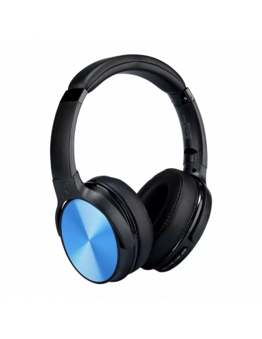 7728-Cuffia Senza Fili Bluetooth con Testa Rotante mAh Colore Blu con Custodia-3