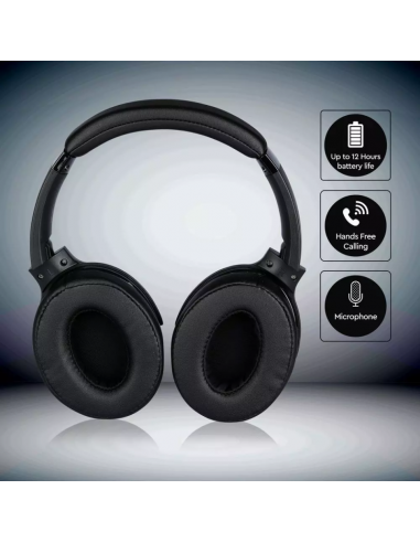 7728-Cuffia Senza Fili Bluetooth con Testa Rotante mAh Colore Blu con Custodia-7