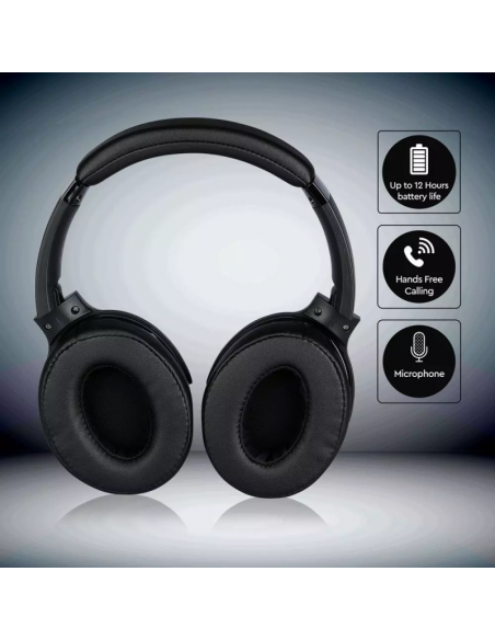 7728-Cuffia Senza Fili Bluetooth con Testa Rotante mAh Colore Blu con Custodia-7