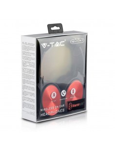 7729-Cuffia Senza Fili Bluetooth con Testa Rotante mAh Colore Rosso con Custodia-1 2