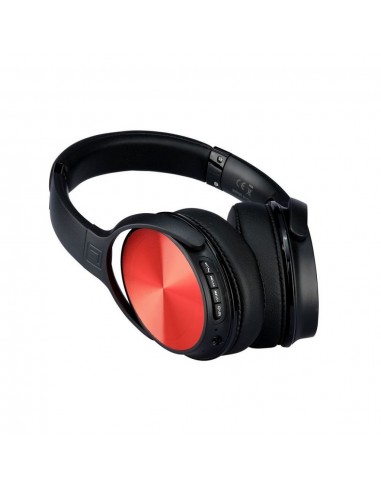 7729-Cuffia Senza Fili Bluetooth con Testa Rotante mAh Colore Rosso con Custodia-7