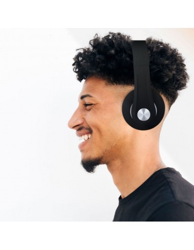 7730-Cuffia Senza Fili Bluetooth con Testa Regolabile mAh Colore Nero con Custodia-3