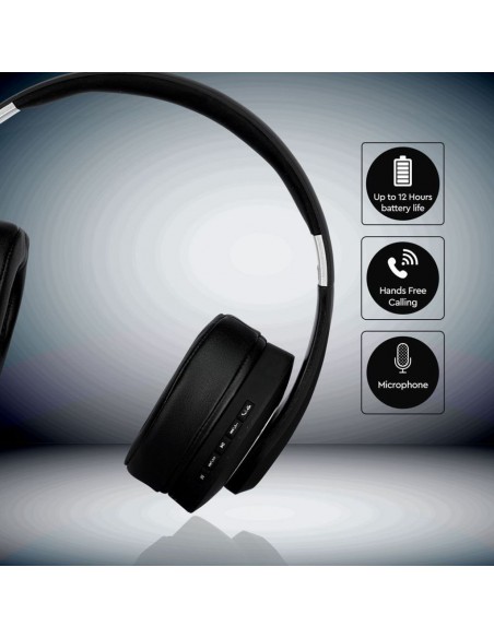 7730-Cuffia Senza Fili Bluetooth con Testa Regolabile mAh Colore Nero con Custodia-7