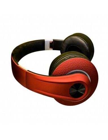 7731-Cuffia Senza Fili Bluetooth con Testa Regolabile mAh Colore Rosso con Custodia-3