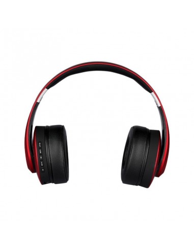 7731-Cuffia Senza Fili Bluetooth con Testa Regolabile mAh Colore Rosso con Custodia-5