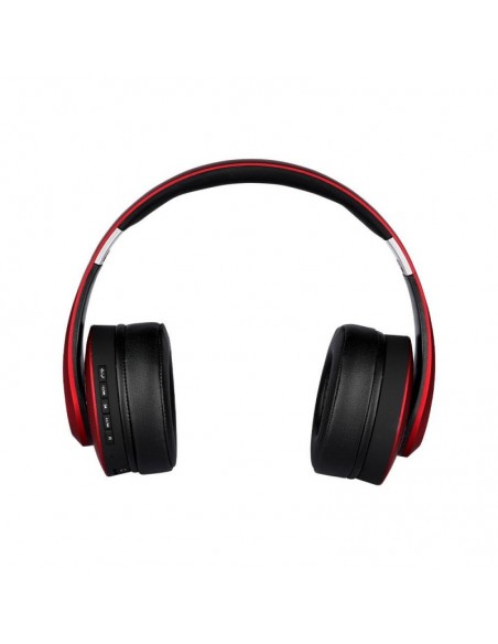 7731-Cuffia Senza Fili Bluetooth con Testa Regolabile mAh Colore Rosso con Custodia-5