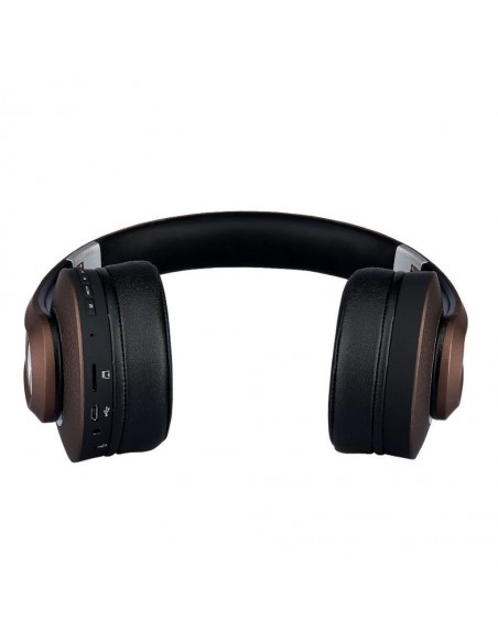 Cuffia Senza Fili Bluetooth con Testa Regolabile 500mAh Marrone con Custodia