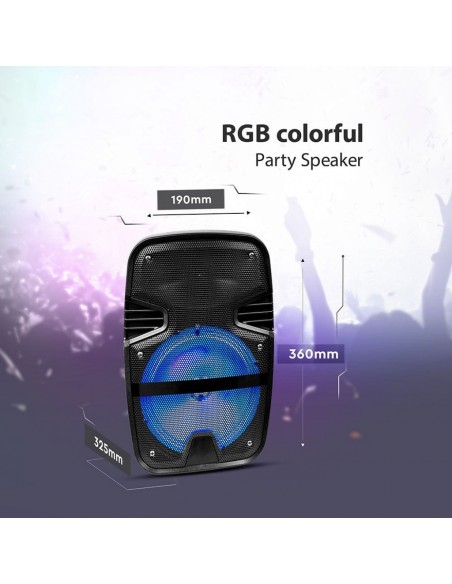 7735-Altoparlante Trolley Ricaricabile  Microfono Cablato Telecomando RGB per Cassa  pollici-7