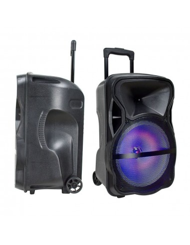 7738-Altoparlante Trolley Ricaricabile  con Microfono Wireless  uno Cablato Telecomando RGB per Cassa  pollici-4