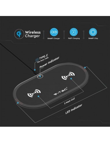 7741-Caricatore Wireless a Pad  Colore Nero-4