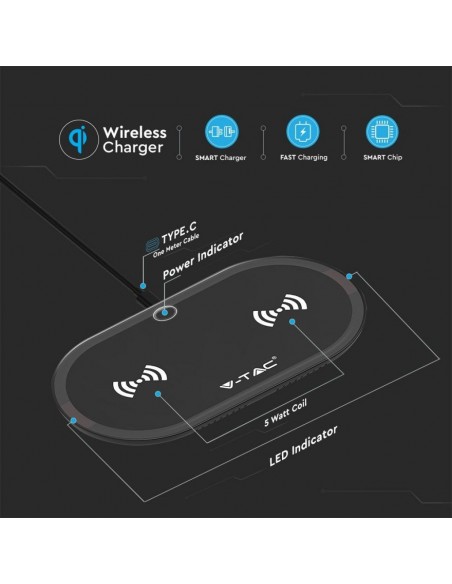 7741-Caricatore Wireless a Pad  Colore Nero-4