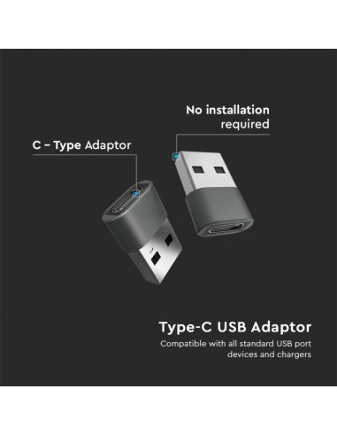 7745-Adattatore da USB Tipo-C a USB-A Colore Grigio-3