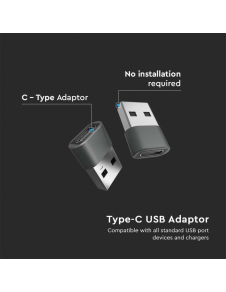 7745-Adattatore da USB Tipo-C a USB-A Colore Grigio-3