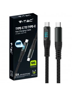 7746-Cavo da USB Tipo-C a USB Tipo-C m Ricarica Rapida A  con Display LED Colore Nero-1