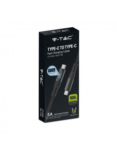 7746-Cavo da USB Tipo-C a USB Tipo-C m Ricarica Rapida A  con Display LED Colore Nero-2