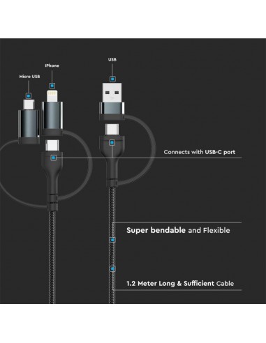 Cavo 5in1 da USB Tipo-C, USB-A a USB...