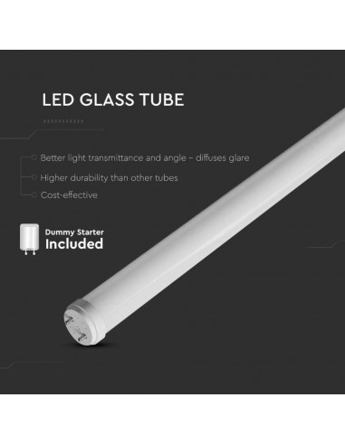 7799-Tubo LED T G  in Vetro cm Incluso Starter Non Ruotabile pz -5