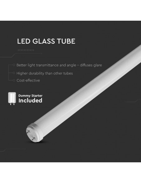 7799-Tubo LED T G  in Vetro cm Incluso Starter Non Ruotabile pz -5