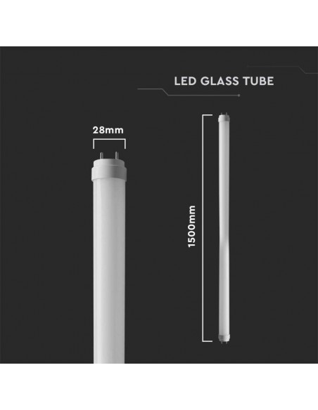 7803-Tubo LED T G  in Vetro cm Incluso Starter Non Ruotabile pz -2