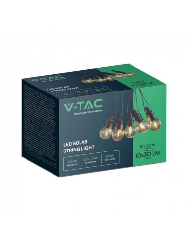 7804-Catenaria m con  Lampadine LED  con Pannello Solare e Telecomando  IP-2