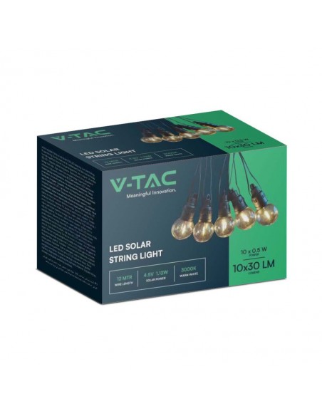 7804-Catenaria m con  Lampadine LED  con Pannello Solare e Telecomando  IP-2