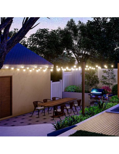 7804-Catenaria m con  Lampadine LED  con Pannello Solare e Telecomando  IP-5