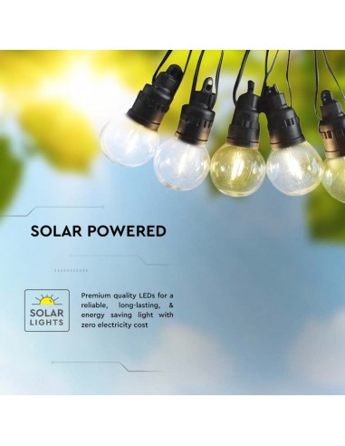 7804-Catenaria m con  Lampadine LED  con Pannello Solare e Telecomando  IP-7