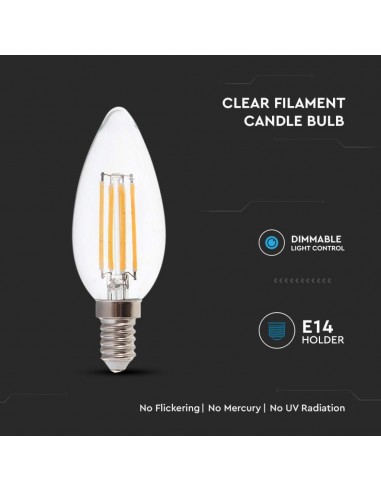 7807-Lampadina LED E  LM/W Candela Filamento  Dimmerabile-6