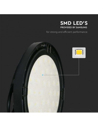 7809-Campana LED SMD Industriale  LM/W UFO Colore Nero   -6