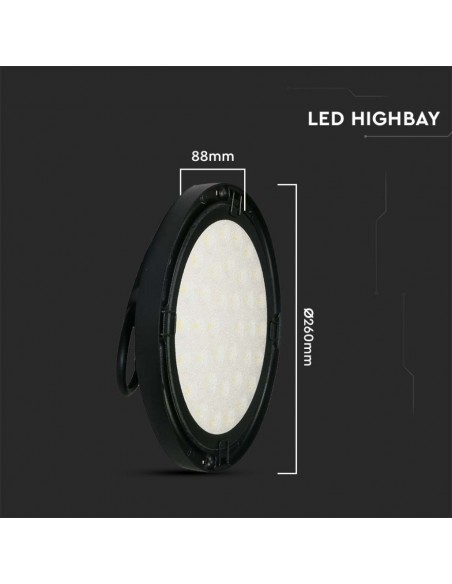 7810-Campana LED SMD Industriale  LM/W UFO Colore Nero   -2