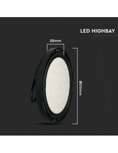 7812-Campana LED SMD Industriale  LM/W UFO Colore Nero   -2