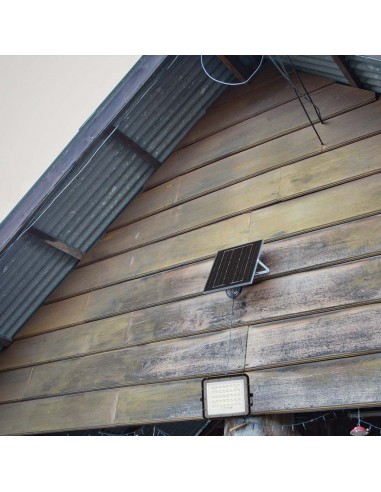 7822-Faro LED con Telecomando e Pannello Solare  Batteria sostituibile Cavo da m Colore Nero  -4