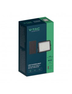 7823-Faro LED con Telecomando e Pannello Solare  Batteria sostituibile Cavo da m Colore Nero  -1 2