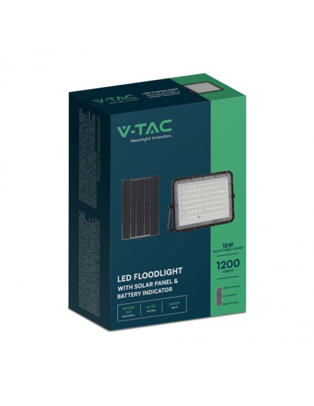 7825-Faro LED con Telecomando e Pannello Solare  Batteria Sostituibile Cavo da m Colore Nero  -2