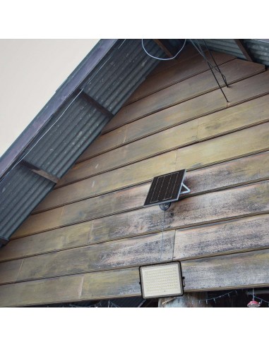 7828-Faro LED con Telecomando e Pannello Solare  Batteria sostituibile Cavo da m Colore Nero -4