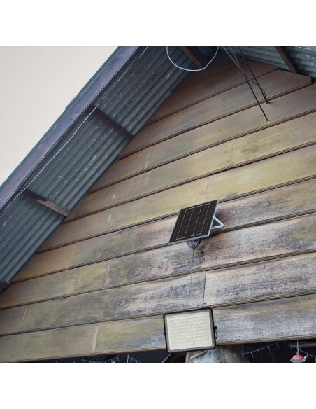 7828-Faro LED con Telecomando e Pannello Solare  Batteria sostituibile Cavo da m Colore Nero -4