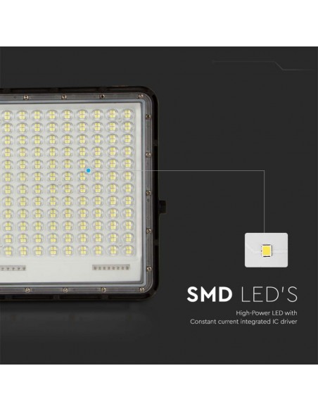 7829-Faro LED con Telecomando e Pannello Solare  Batteria Sostituibile Cavo da m Colore Nero -7