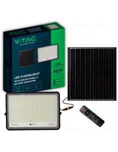 7830-Faro LED con Telecomando e Pannello Solare  Batteria sostituibile Cavo da m Colore Nero -1