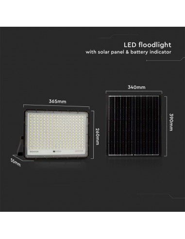 7830-Faro LED con Telecomando e Pannello Solare  Batteria sostituibile Cavo da m Colore Nero -3