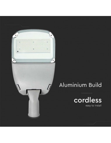 7837-Armatura Stradale Chip Samsung con Pannello Solare  Colore Bianco  -5