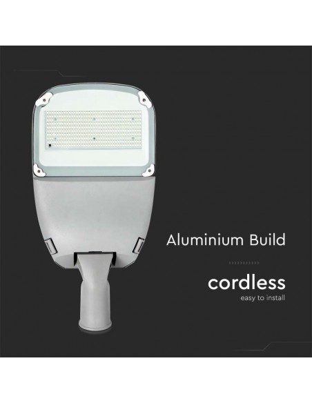 7837-Armatura Stradale Chip Samsung con Pannello Solare  Colore Bianco  -5