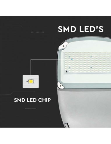 7837-Armatura Stradale Chip Samsung con Pannello Solare  Colore Bianco  -6