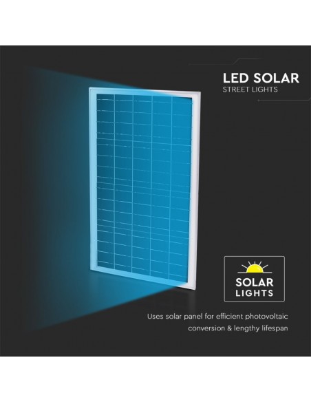 Armatura Stradale Chip Samsung con Pannello Solare 50W Bianco 4000K IP65