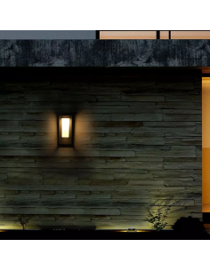 784-Lampada Solare LED Chip Samsung da Muro Esterno  Rettangolare Sensore di Movimento Crepuscolare e Modalità di Luminosità Cos 2