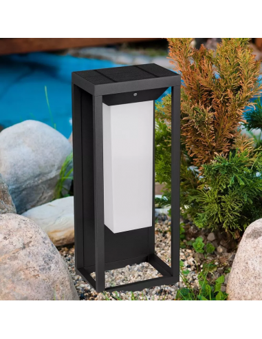 784-Lampada Solare LED Chip Samsung da Muro Esterno  Rettangolare Sensore di Movimento Crepuscolare e Modalità di Luminosità Cos